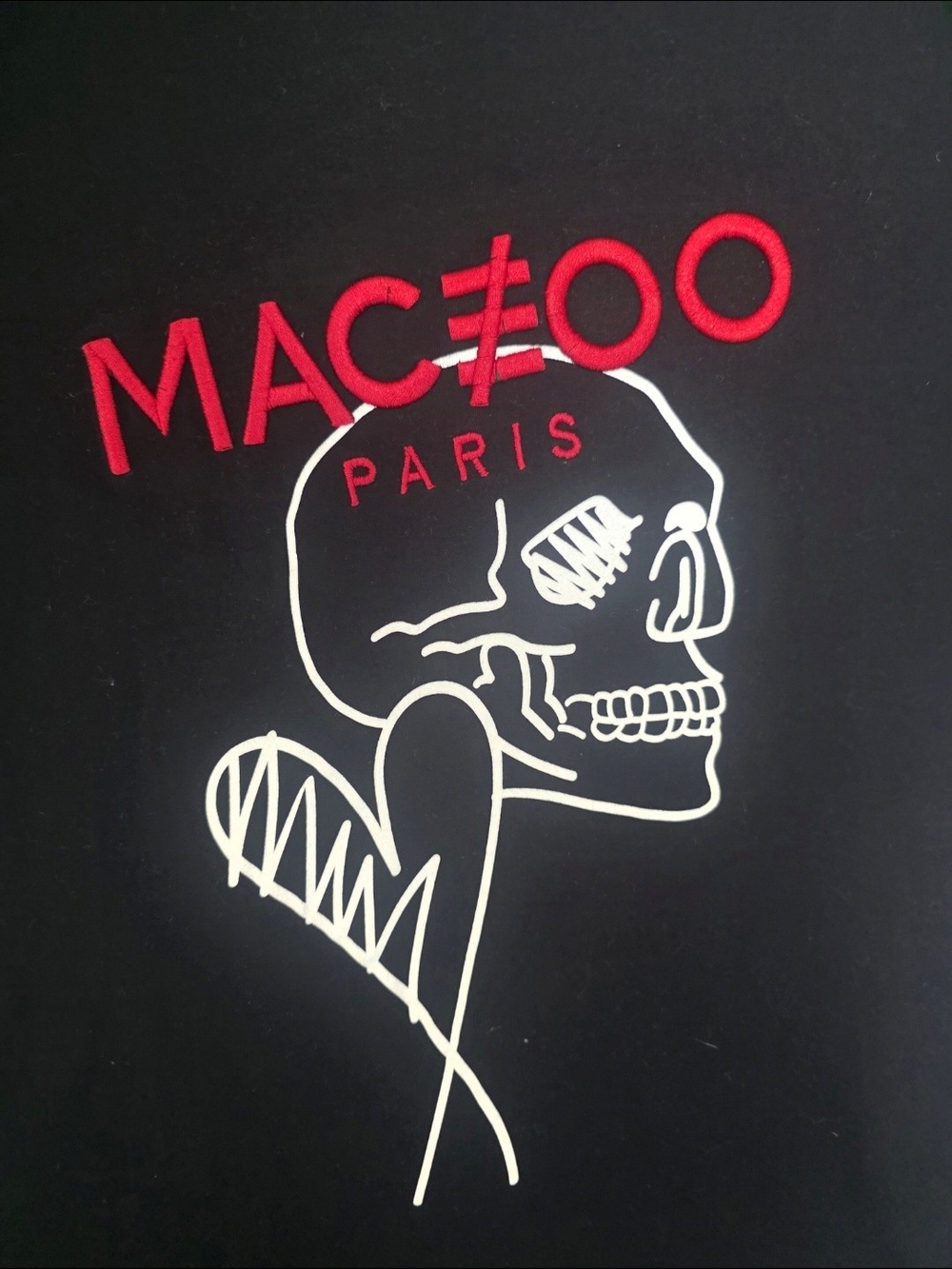 Macceoo Paris Black Short-Sleeve Graphic Tee with Red Logo - Picture 2 of 5